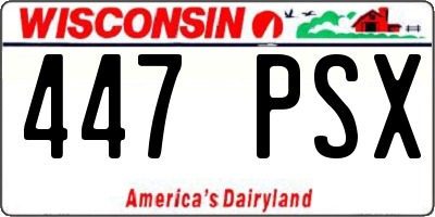 WI license plate 447PSX
