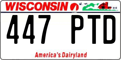 WI license plate 447PTD