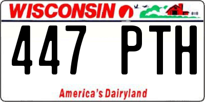 WI license plate 447PTH