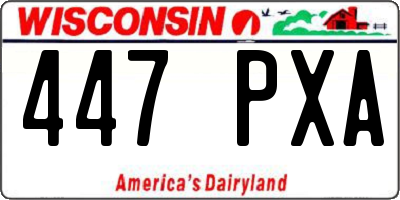WI license plate 447PXA