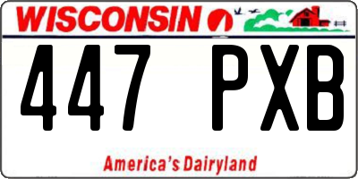 WI license plate 447PXB
