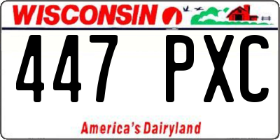 WI license plate 447PXC
