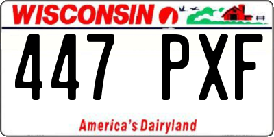 WI license plate 447PXF