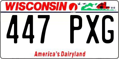WI license plate 447PXG