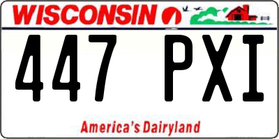 WI license plate 447PXI