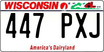 WI license plate 447PXJ