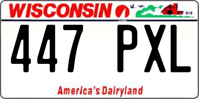 WI license plate 447PXL