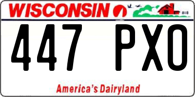 WI license plate 447PXO