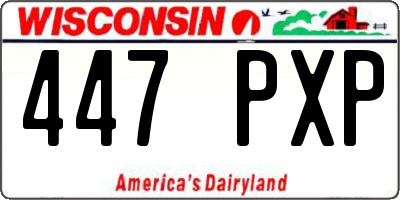 WI license plate 447PXP