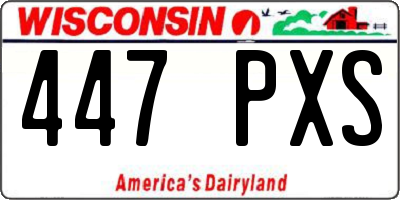 WI license plate 447PXS