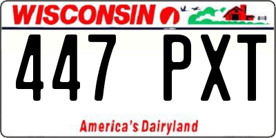 WI license plate 447PXT