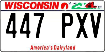 WI license plate 447PXV