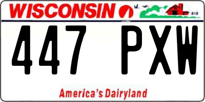 WI license plate 447PXW
