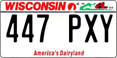 WI license plate 447PXY