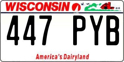WI license plate 447PYB