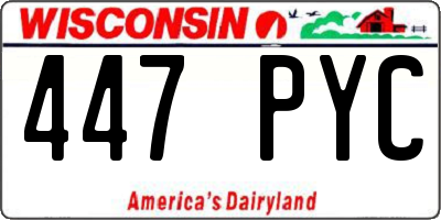 WI license plate 447PYC
