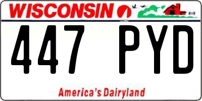 WI license plate 447PYD