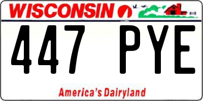 WI license plate 447PYE