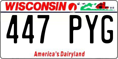 WI license plate 447PYG