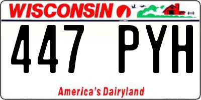 WI license plate 447PYH