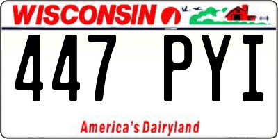 WI license plate 447PYI
