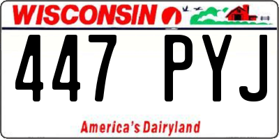 WI license plate 447PYJ