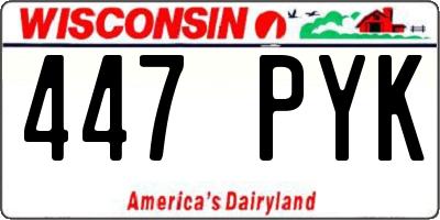 WI license plate 447PYK