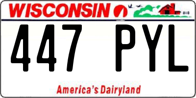 WI license plate 447PYL