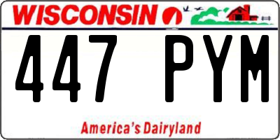 WI license plate 447PYM