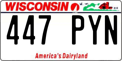 WI license plate 447PYN