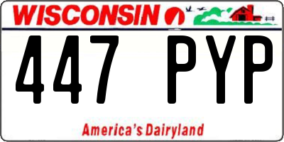 WI license plate 447PYP