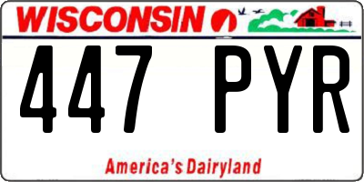 WI license plate 447PYR