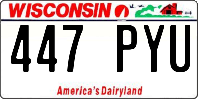 WI license plate 447PYU