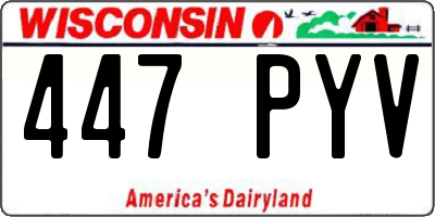 WI license plate 447PYV