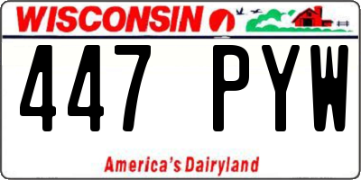 WI license plate 447PYW