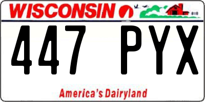 WI license plate 447PYX