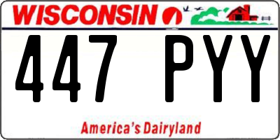 WI license plate 447PYY