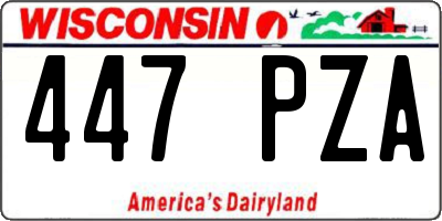 WI license plate 447PZA
