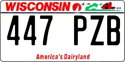 WI license plate 447PZB