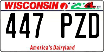 WI license plate 447PZD