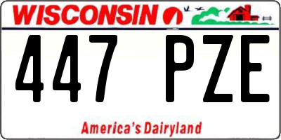 WI license plate 447PZE