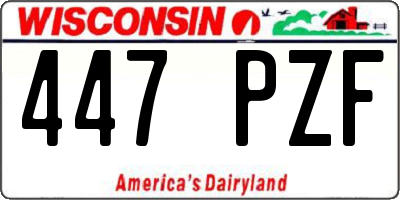 WI license plate 447PZF