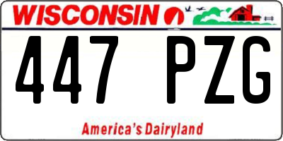 WI license plate 447PZG
