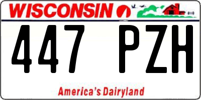 WI license plate 447PZH