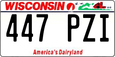 WI license plate 447PZI