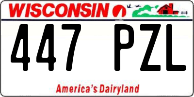 WI license plate 447PZL