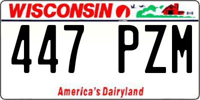 WI license plate 447PZM