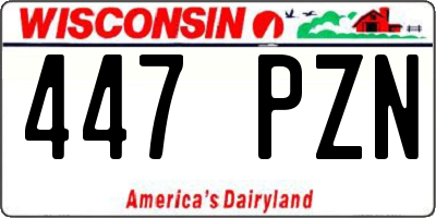 WI license plate 447PZN