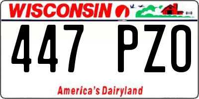 WI license plate 447PZO