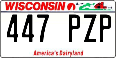 WI license plate 447PZP
